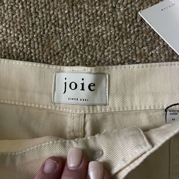 Joie Womens Shorts Size 12 Hauser Ivory Frayed Hem Utility Denim Cut Off High - Picture 11 of 16